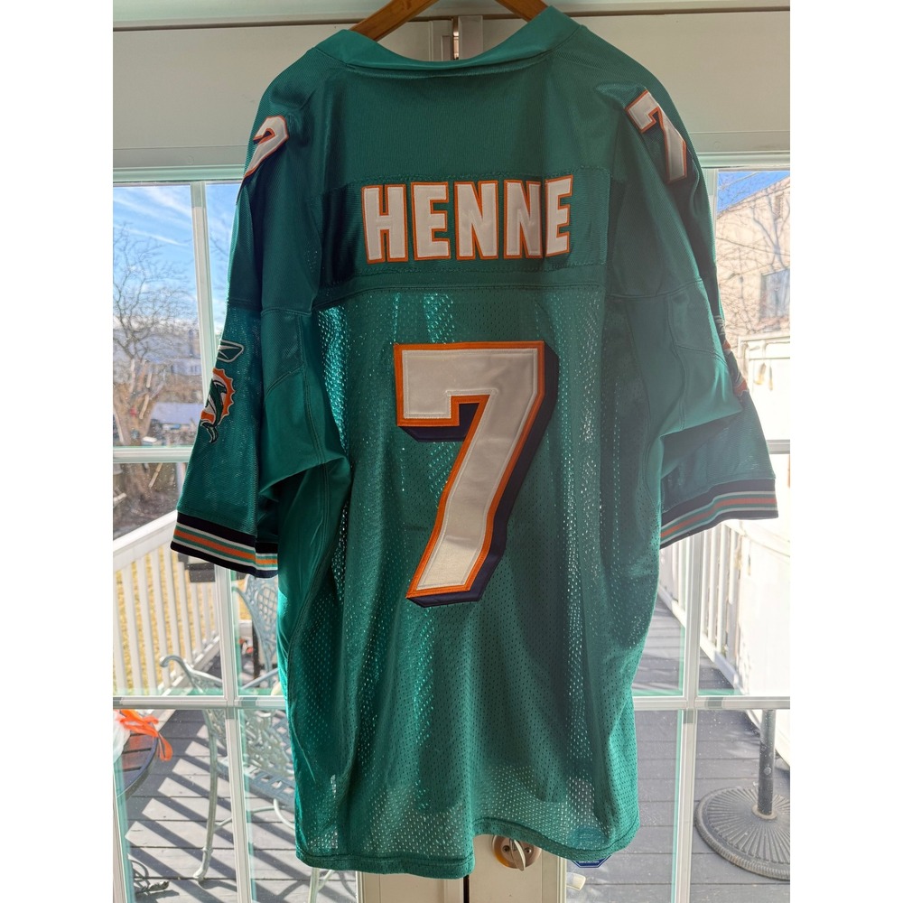 Reebok NFL Miami Dolphins Henne 7 Jersey Teal Men's Size 56